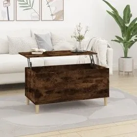 Mesa de centro madera contrachapada roble ahumado 90x44,5x45 cm de vidaXL, Mesas de centro - Ref: Foro24-819585, Precio: 62,9...