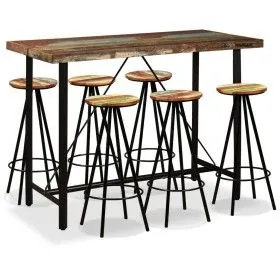 Set de muebles de bar 7 piezas madera reciclada de vidaXL, muebles para cocinas y comedores - Ref: Foro24-275146, Precio: 693...