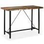 Mesa y 6 taburetes bar madera maciza reciclada cuero real lona de vidaXL, muebles para cocinas y comedores - Ref: Foro24-2751...