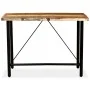 Mesa y 6 taburetes bar madera maciza reciclada cuero real lona de vidaXL, muebles para cocinas y comedores - Ref: Foro24-2751...