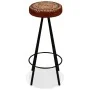 Mesa y 6 taburetes bar madera maciza reciclada cuero real lona de vidaXL, muebles para cocinas y comedores - Ref: Foro24-2751...