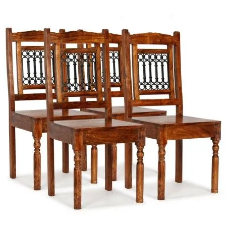 Sillas de comedor 4 uds madera maciza acabado sheesham clásica de vidaXL, Sillas de comedor - Ref: Foro24-275271, Precio: 462...