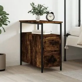 Mesita de noche madera de ingeniería roble ahumado 30x60x60 cm de vidaXL, Mesitas de noche - Ref: Foro24-826067, Precio: 55,9...