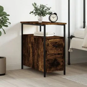 Smoked oak engineered wood bedside table 30x60x60 cm by vidaXL, Nightstands - Ref: Foro24-826067, Price: 55,96 €, Discount: %