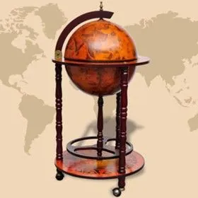 Barschrank „World Ball“ aus Eukalyptusholz von vidaXL, Wein- und Spirituosenschränke - Ref: Foro24-60774, Preis: 149,42 €, Ra...