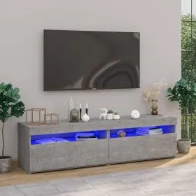 Muebles de TV con luces LED 2 unidades gris hormigón 75x35x40cm de vidaXL, Muebles TV - Ref: Foro24-804400, Precio: 93,39 €, ...