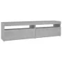 Muebles de TV con luces LED 2 unidades gris hormigón 75x35x40cm de vidaXL, Muebles TV - Ref: Foro24-804400, Precio: 93,39 €, ...
