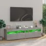 Muebles de TV con luces LED 2 unidades gris hormigón 75x35x40cm de vidaXL, Muebles TV - Ref: Foro24-804400, Precio: 93,39 €, ...