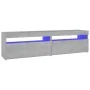 Muebles de TV con luces LED 2 unidades gris hormigón 75x35x40cm de vidaXL, Muebles TV - Ref: Foro24-804400, Precio: 93,39 €, ...