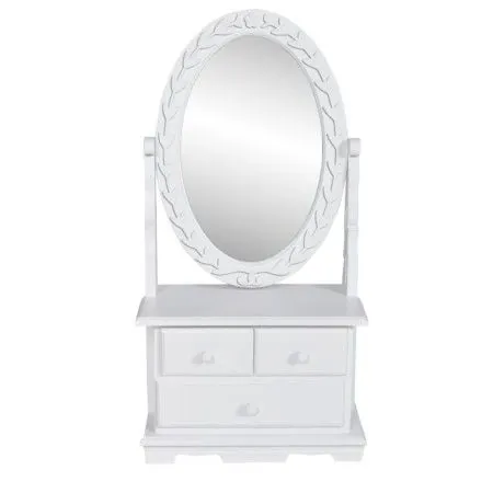 Tocador con espejo abatible ovalado de MDF de vidaXL, Tocadores para dormitorios - Ref: Foro24-60627, Precio: 45,56 €, Descue...