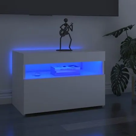 Mueble de TV con luces LED blanco brillante 60x35x40 cm de vidaXL, Muebles TV - Ref: Foro24-804421, Precio: 50,48 €, Descuent...