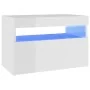 Mueble de TV con luces LED blanco brillante 60x35x40 cm de vidaXL, Muebles TV - Ref: Foro24-804421, Precio: 50,48 €, Descuent...