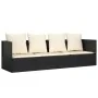 Sofá tumbona de jardín con cojines ratán sintético negro de vidaXL, Tumbonas - Ref: Foro24-319562, Precio: 221,02 €, Descuent...