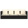Sofá tumbona de jardín con cojines ratán sintético negro de vidaXL, Tumbonas - Ref: Foro24-319562, Precio: 221,02 €, Descuent...