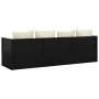 Sofá tumbona de jardín con cojines ratán sintético negro de vidaXL, Tumbonas - Ref: Foro24-319562, Precio: 221,02 €, Descuent...