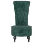 Sessel mit hoher Rückenlehne und dunkelgrünen Samtknöpfen von vidaXL, Einfache Stühle - Ref: Foro24-352466, Preis: 166,08 €, ...