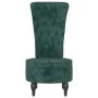 Sillón de respaldo alto con botones terciopelo verde oscuro de vidaXL, Sillas poltrona - Ref: Foro24-352466, Precio: 166,08 €...