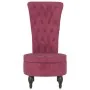 Sillón de respaldo alto con botones terciopelo rojo tinto de vidaXL, Sillas poltrona - Ref: Foro24-352467, Precio: 193,33 €, ...