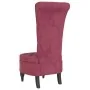 Sillón de respaldo alto con botones terciopelo rojo tinto de vidaXL, Sillas poltrona - Ref: Foro24-352467, Precio: 193,33 €, ...