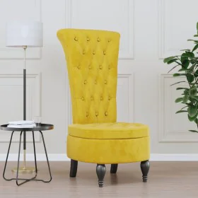 Sessel mit hoher Rückenlehne und gelben Samtknöpfen von vidaXL, Einfache Stühle - Ref: Foro24-352469, Preis: 172,78 €, Rabatt: %