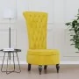 Sillón de respaldo alto con botones terciopelo amarillo de vidaXL, Sillas poltrona - Ref: Foro24-352469, Precio: 172,78 €, De...