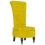 Sillón de respaldo alto con botones terciopelo amarillo de vidaXL, Sillas poltrona - Ref: Foro24-352469, Precio: 172,78 €, De...