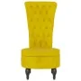 Sillón de respaldo alto con botones terciopelo amarillo de vidaXL, Sillas poltrona - Ref: Foro24-352469, Precio: 172,78 €, De...