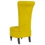 Sillón de respaldo alto con botones terciopelo amarillo de vidaXL, Sillas poltrona - Ref: Foro24-352469, Precio: 172,78 €, De...