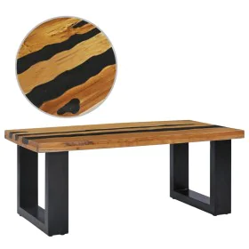 Solid teak wood and volcanic stone center table 100x50x40 cm by vidaXL, Coffee table - Ref: Foro24-281645, Price: 245,28 €, D...