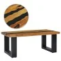 Mesa centro madera maciza teca y piedra volcánica 100x50x40 cm de vidaXL, Mesas de centro - Ref: Foro24-281645, Precio: 245,2...