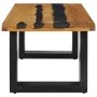 Mesa centro madera maciza teca y piedra volcánica 100x50x40 cm de vidaXL, Mesas de centro - Ref: Foro24-281645, Precio: 245,2...