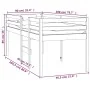 Cama alta madera maciza de pino 90x200 cm de vidaXL, Camas y somieres - Ref: Foro24-821604, Precio: 160,59 €, Descuento: %