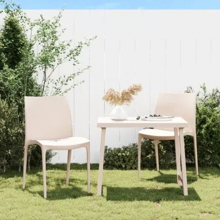 Sillas de jardín 2 uds polipropileno color crema 50x46x80 cm de vidaXL, Sillas de jardín - Ref: Foro24-364733, Precio: 112,64...