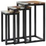 Stapelbare Tische 3 Einheiten Massivholz Teak und Polyresin von vidaXL, Seitentische - Ref: Foro24-281648, Preis: 204,78 €, R...