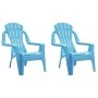 Sillas de jardín niños 2 uds aspecto madera PP azul 37x34x44 cm de vidaXL, Sillas de jardín - Ref: Foro24-364739, Precio: 54,...