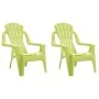 Sillas de jardín niños 2 uds aspecto madera PP verde 37x34x44cm de vidaXL, Sillas de jardín - Ref: Foro24-364740, Precio: 61,...