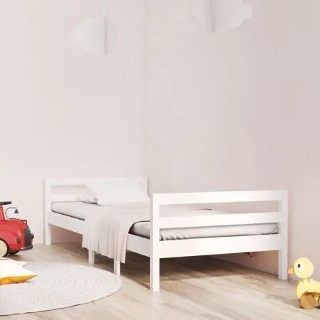 Estructura de cama madera maciza de pino blanco 90x200 cm de vidaXL, Camas y somieres - Ref: Foro24-821625, Precio: 108,85 €,...