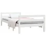 Estructura de cama madera maciza de pino blanco 90x200 cm de vidaXL, Camas y somieres - Ref: Foro24-821625, Precio: 108,85 €,...