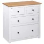 Aparador de madera maciza pino estilo Panamá blanco 80x40x83 cm de vidaXL, Aparadores - Ref: Foro24-282657, Precio: 162,15 €,...