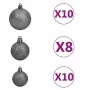 Árbol de Navidad preiluminado con luces y bolas rosa 210 cm de vidaXL, Arboles de navidad - Ref: Foro24-3077672, Precio: 102,...