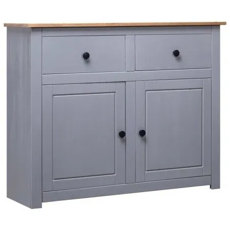 Aparador de madera maciza pino estilo Panamá gris 93x40x80 cm de vidaXL, Aparadores - Ref: Foro24-282698, Precio: 158,96 €, D...