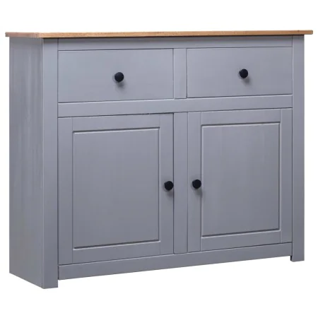 Gray Panama style solid pine wood sideboard 93x40x80 cm by vidaXL, Sideboards - Ref: Foro24-282698, Price: 158,96 €, Discount: %