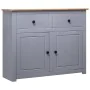 Gray Panama style solid pine wood sideboard 93x40x80 cm by vidaXL, Sideboards - Ref: Foro24-282698, Price: 158,96 €, Discount: %