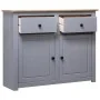Aparador de madera maciza pino estilo Panamá gris 93x40x80 cm de vidaXL, Aparadores - Ref: Foro24-282698, Precio: 158,96 €, D...