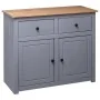 Aparador de madera maciza pino estilo Panamá gris 93x40x80 cm de vidaXL, Aparadores - Ref: Foro24-282698, Precio: 158,96 €, D...
