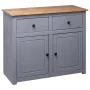 Gray Panama style solid pine wood sideboard 93x40x80 cm by vidaXL, Sideboards - Ref: Foro24-282698, Price: 158,96 €, Discount: %