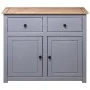 Aparador de madera maciza pino estilo Panamá gris 93x40x80 cm de vidaXL, Aparadores - Ref: Foro24-282698, Precio: 158,96 €, D...