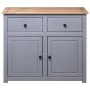 Gray Panama style solid pine wood sideboard 93x40x80 cm by vidaXL, Sideboards - Ref: Foro24-282698, Price: 158,96 €, Discount: %