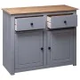 Aparador de madera maciza pino estilo Panamá gris 93x40x80 cm de vidaXL, Aparadores - Ref: Foro24-282698, Precio: 158,96 €, D...