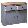 Gray Panama style solid pine wood sideboard 93x40x80 cm by vidaXL, Sideboards - Ref: Foro24-282698, Price: 158,96 €, Discount: %